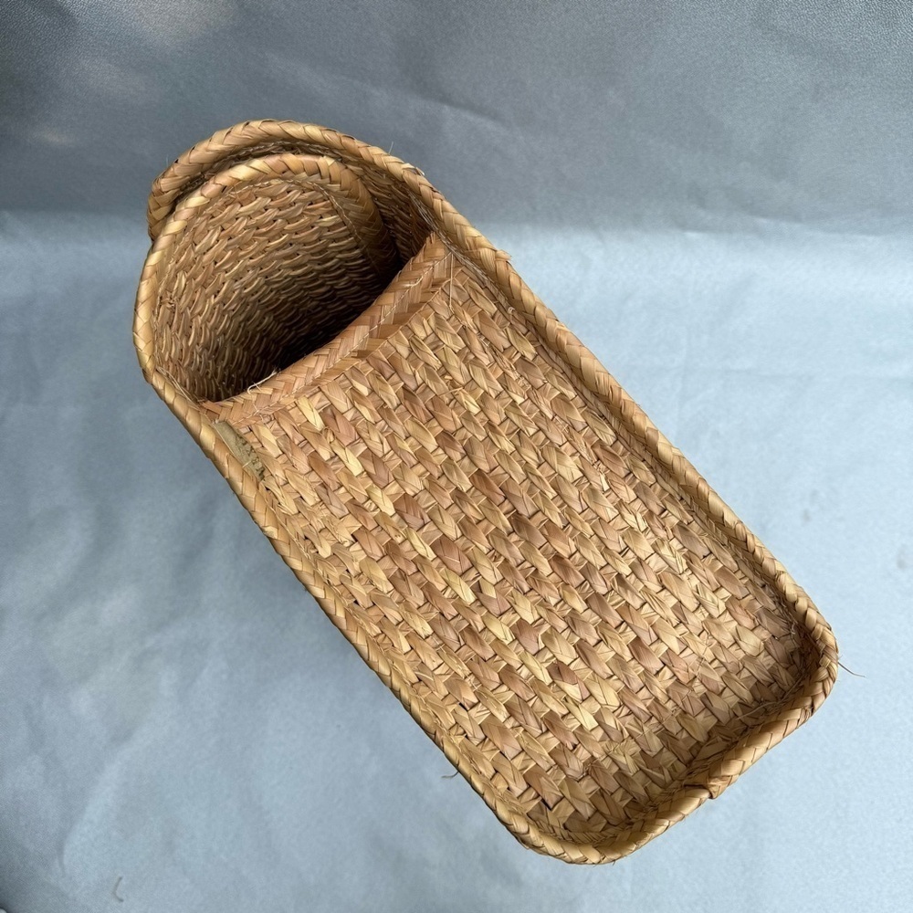 Raffia Straw Tote Bag Mexican Boho Bag Purse Beach Bag Tote w Leather Accent - Picture 4 of 6